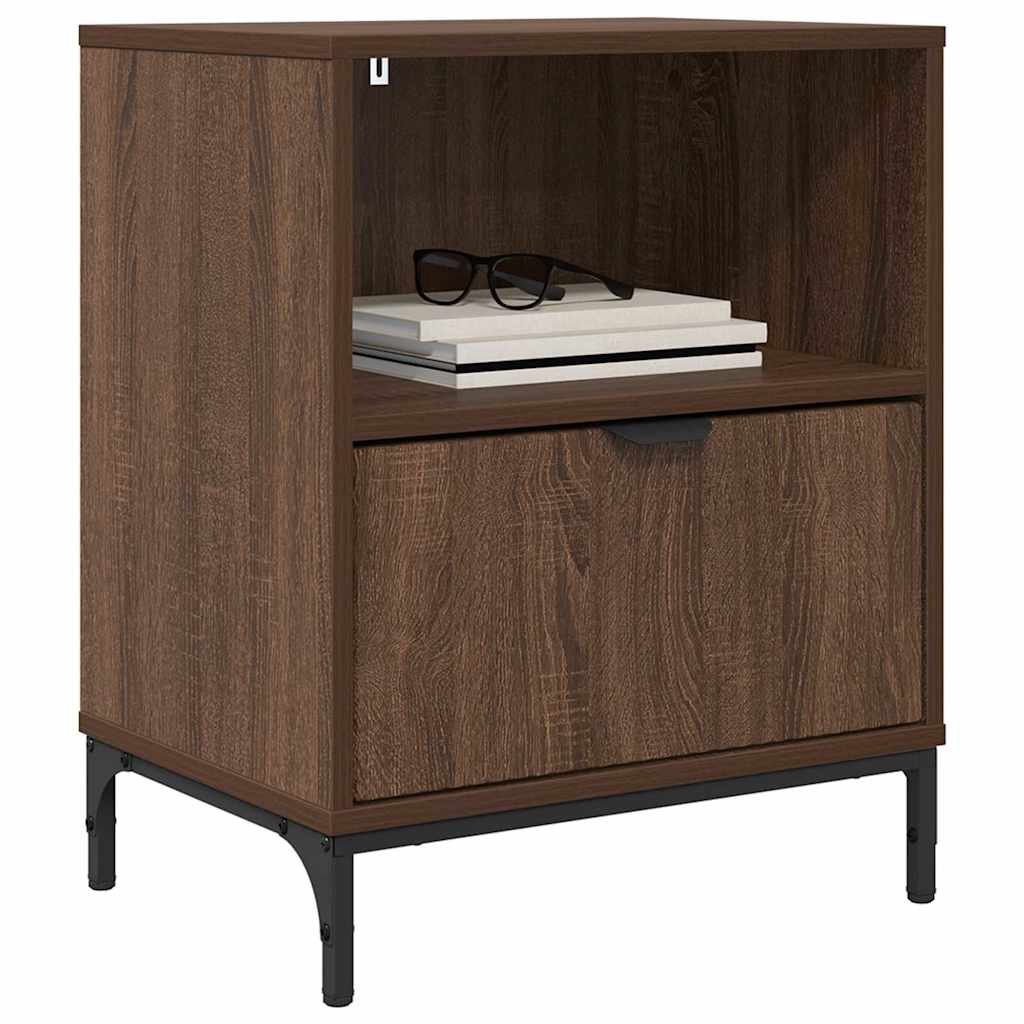 Nattbordskap 2 pcs brun eik 49 x 36 x 61 cm Konstruert tre