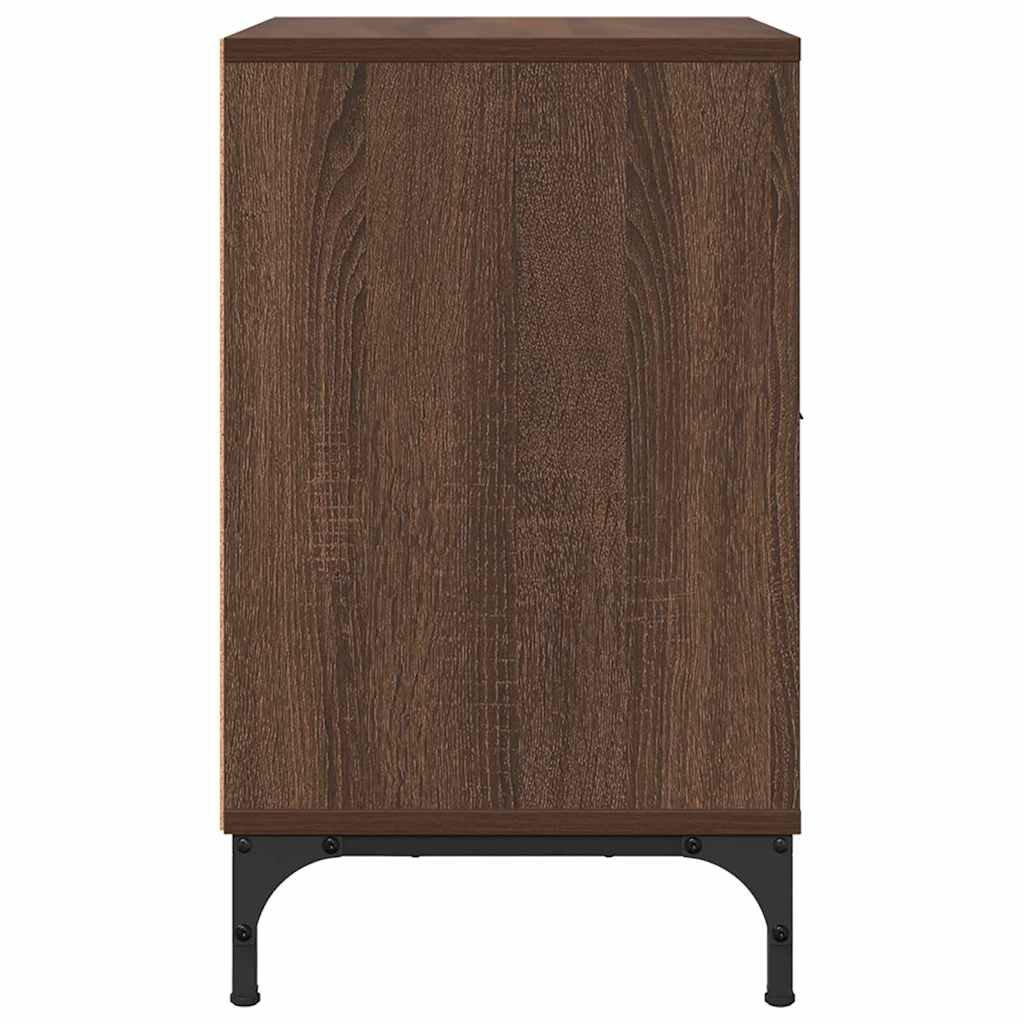 Nattbordskap 2 pcs brun eik 49 x 36 x 61 cm Konstruert tre