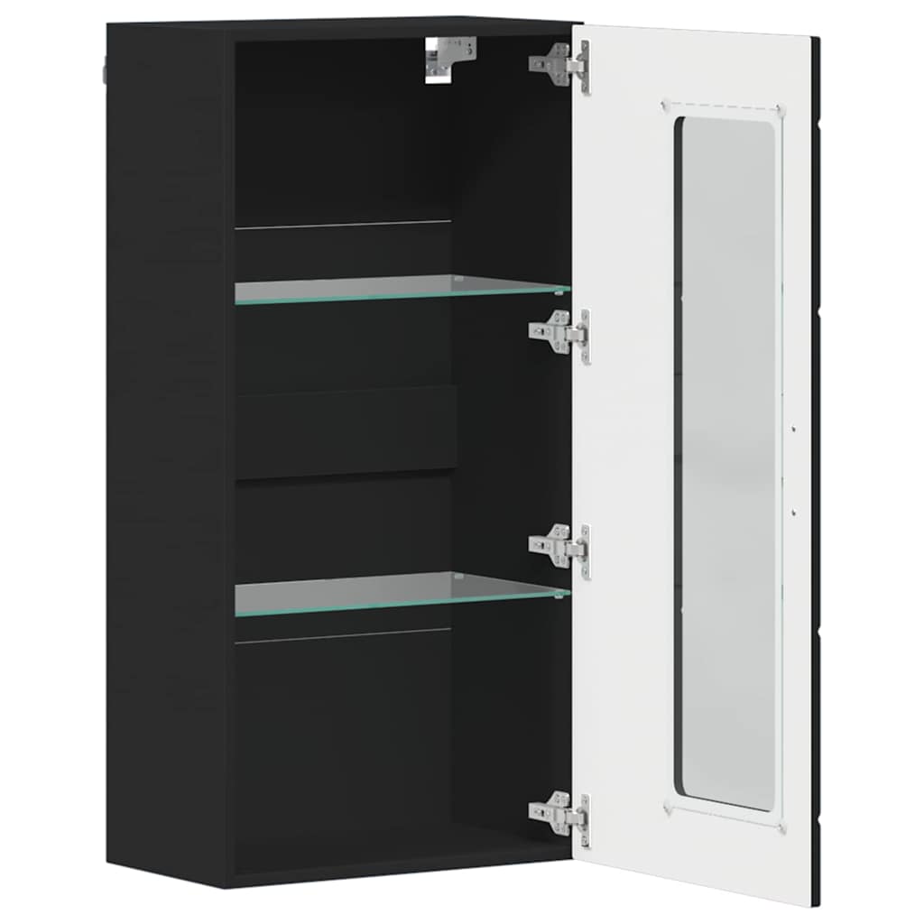 Tre skap med lagring Svart 50 x 29 x 100 cm Konstruert tre