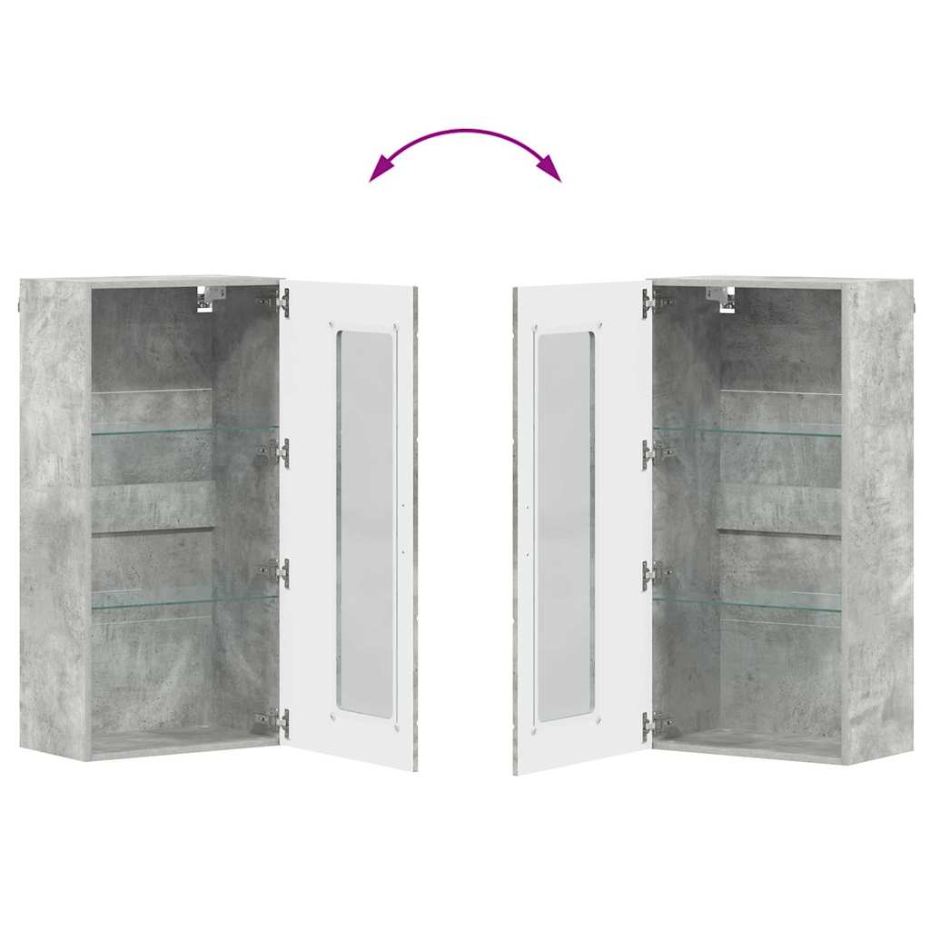 Tre skap med lagring Betonggrå 50 x 29 x 100 cm Konstruert tre