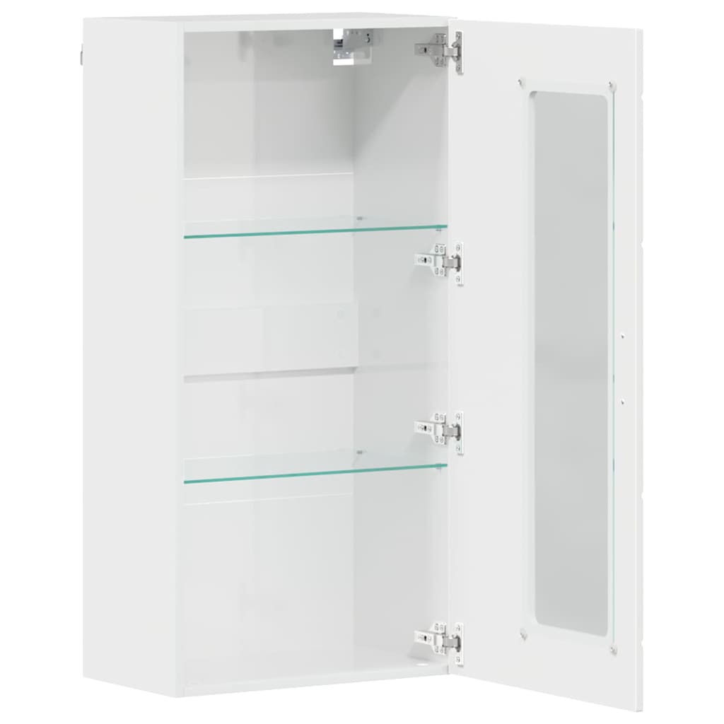 Tre skap Høyglanset hvit 50 x 29 x 100 cm Konstruert tre