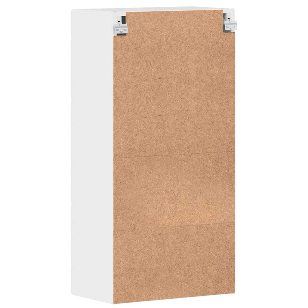 Tre skap Høyglanset hvit 50 x 29 x 100 cm Konstruert tre