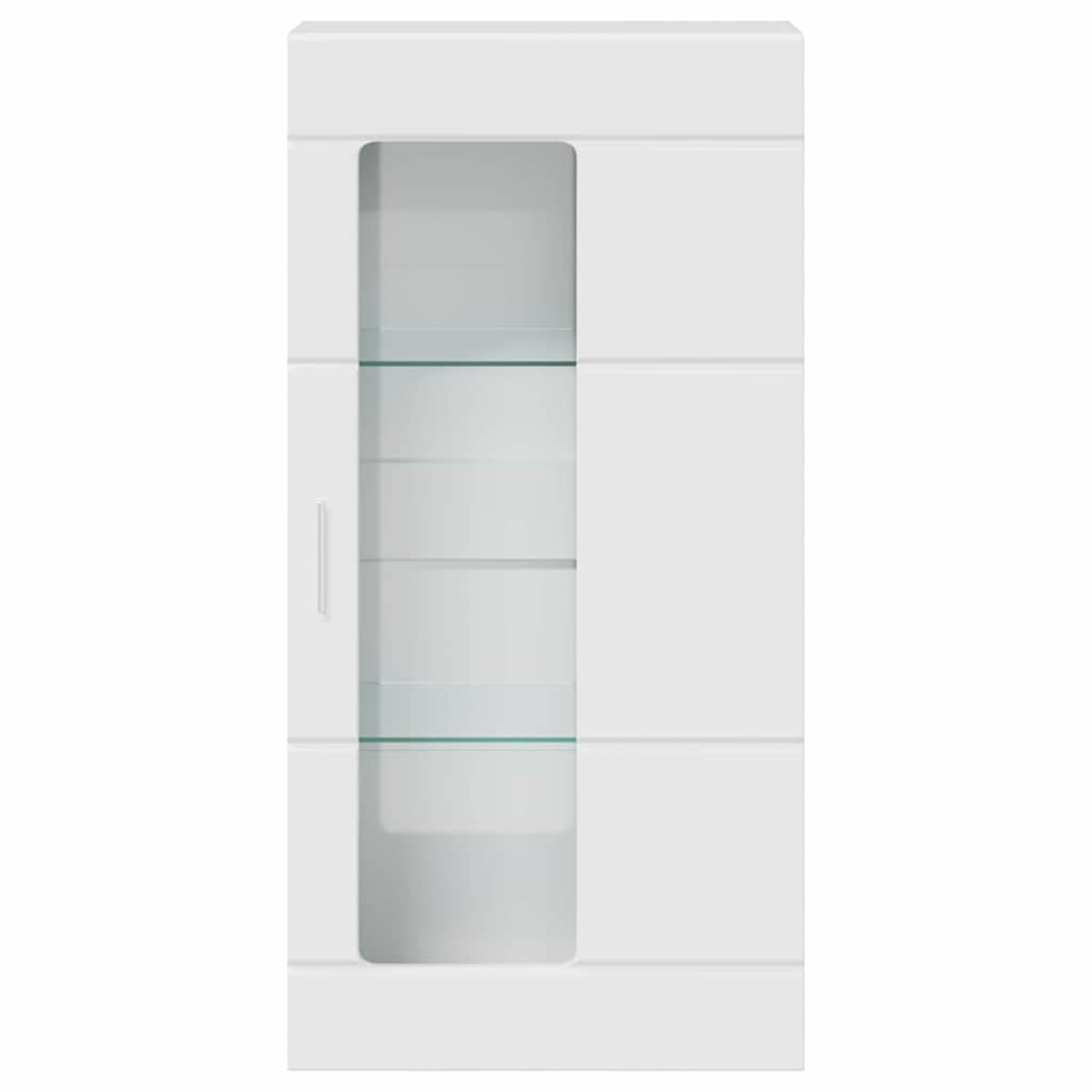 Tre skap Høyglanset hvit 50 x 29 x 100 cm Konstruert tre