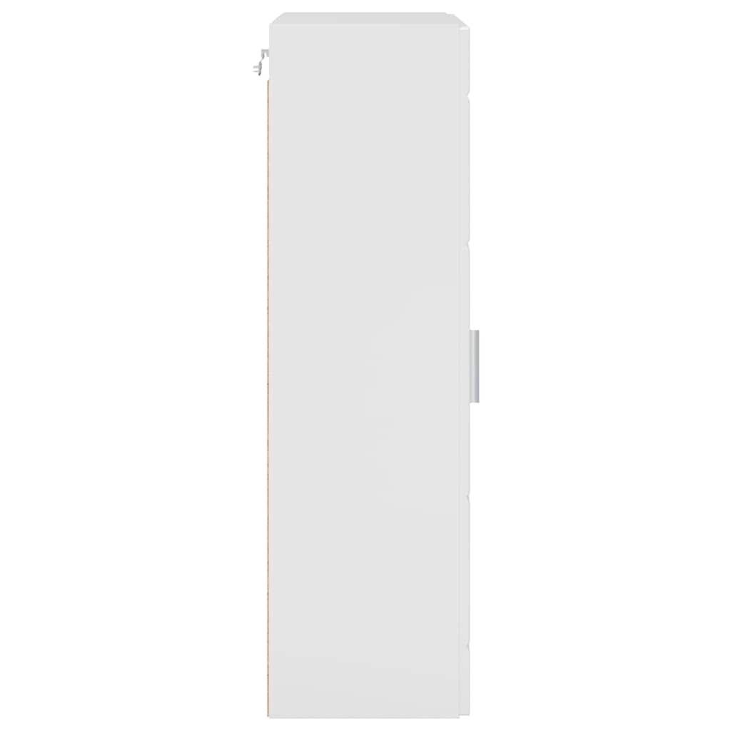 Tre skap Høyglanset hvit 50 x 29 x 100 cm Konstruert tre