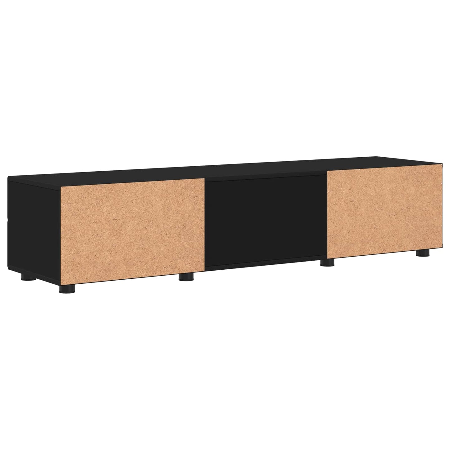 Tre skap med skuff Svart 150 x 39 x 30 cm Konstruert tre