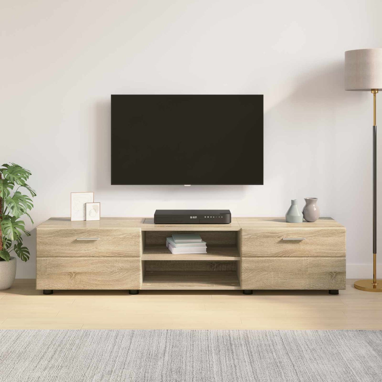 Tre skap med skuff Sonoma eik 150 x 39 x 30 cm Konstruert tre