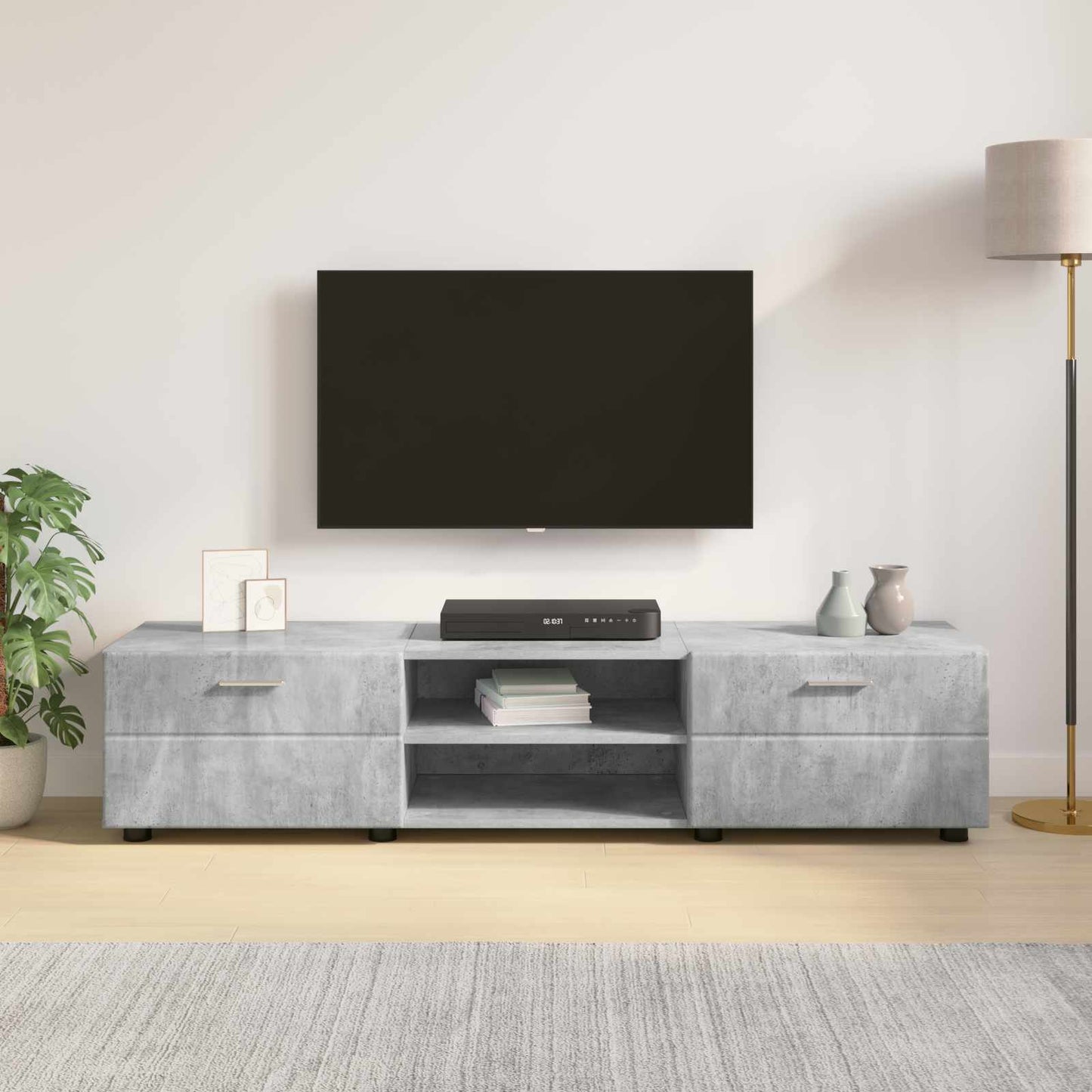 Tre skap Høyglanset hvit 150 x 39 x 30 cm Konstruert tre