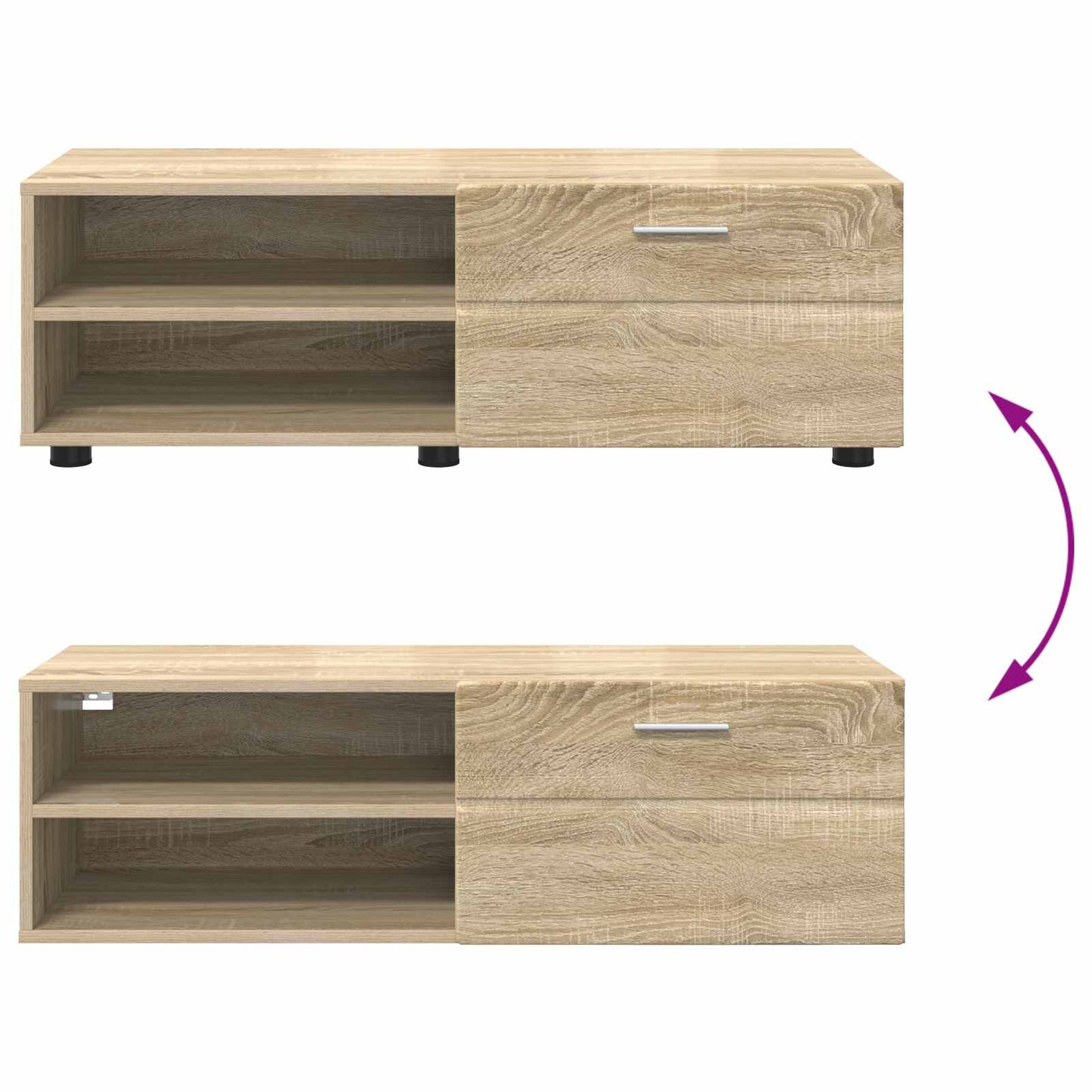 Tre skap med skuff Sonoma eik 100,5 x 39 x 30 cm Konstruert tre
