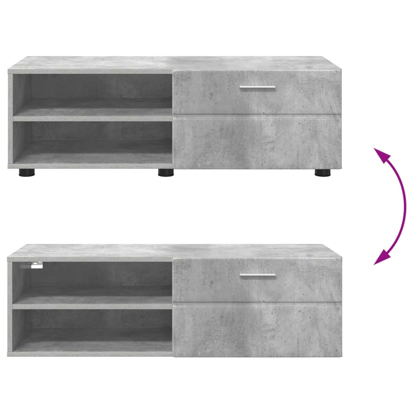Tre skap Høyglanset hvit 100,5 x 39 x 30 cm Konstruert tre
