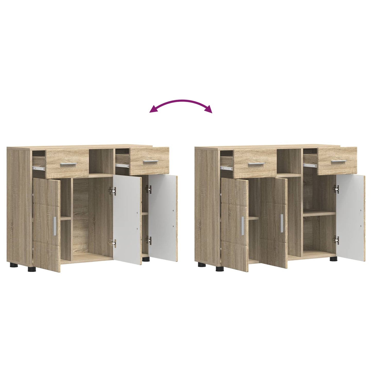 Tre skap Sonoma eik 88,5 x 30,5 x 73 cm Konstruert tre