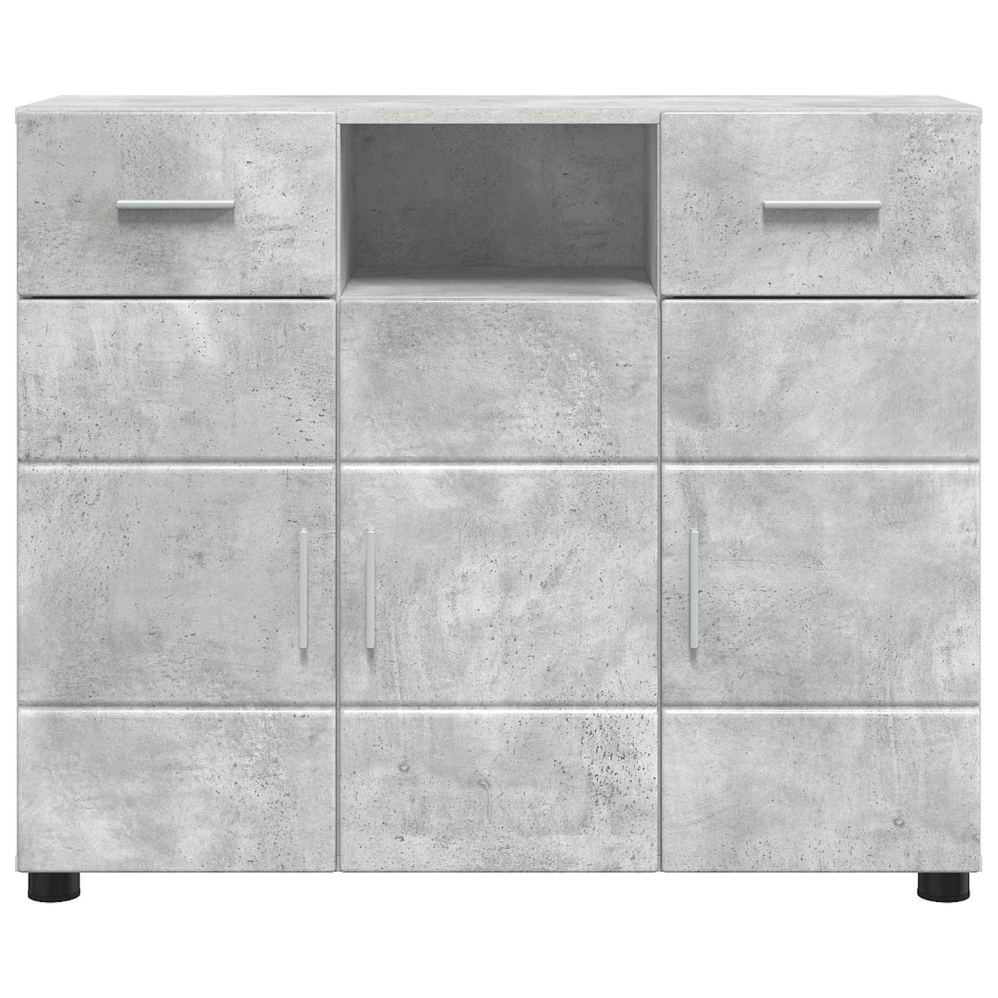 Tre skap med skuff Betonggrå 88,5 x 30,5 x 73 cm Konstruert tre