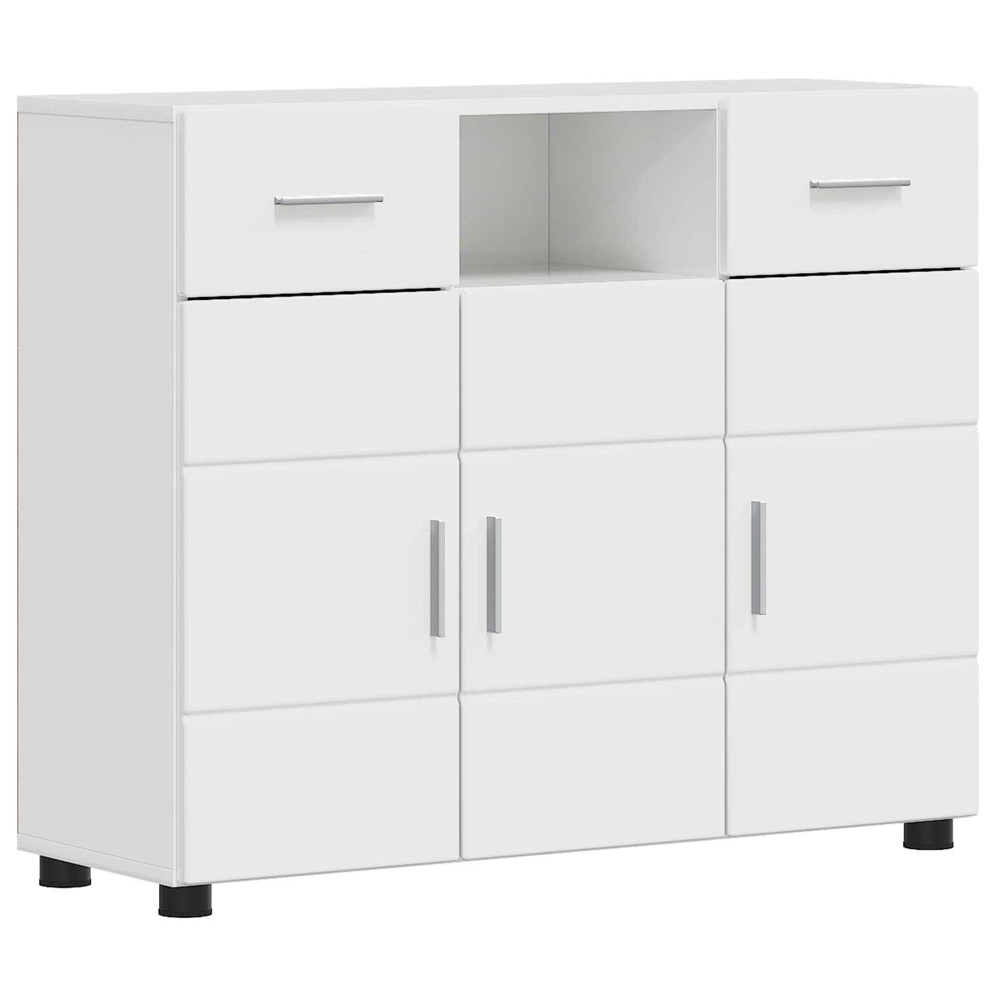 Tre skap Høyglanset hvit 88,5 x 30,5 x 73 cm Konstruert tre