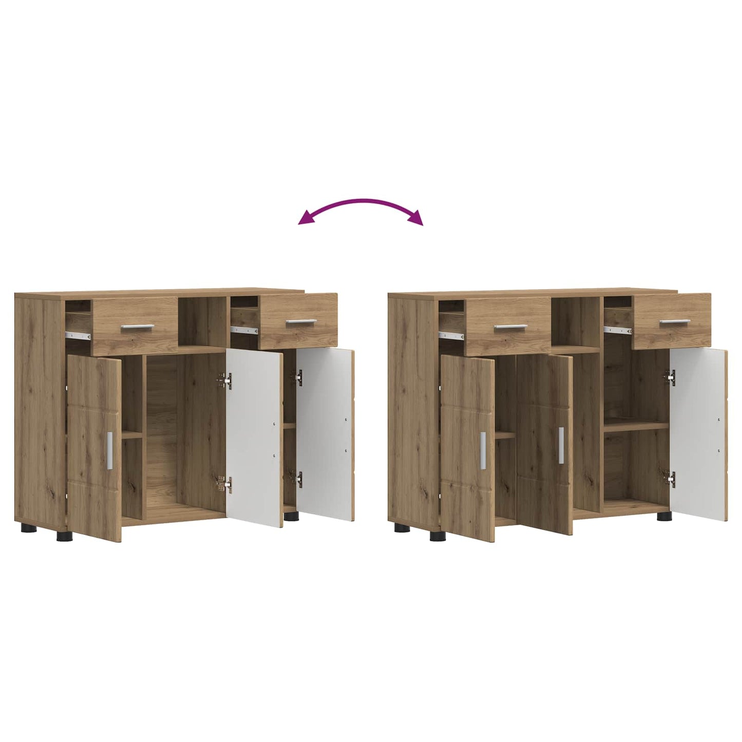 Tre skap Artisan Eik Konstruert tre