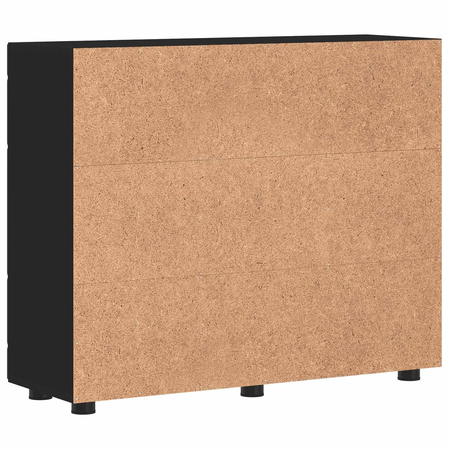 Tre skap med lagring Svart 88,5 x 30,5 x 73 cm Konstruert tre
