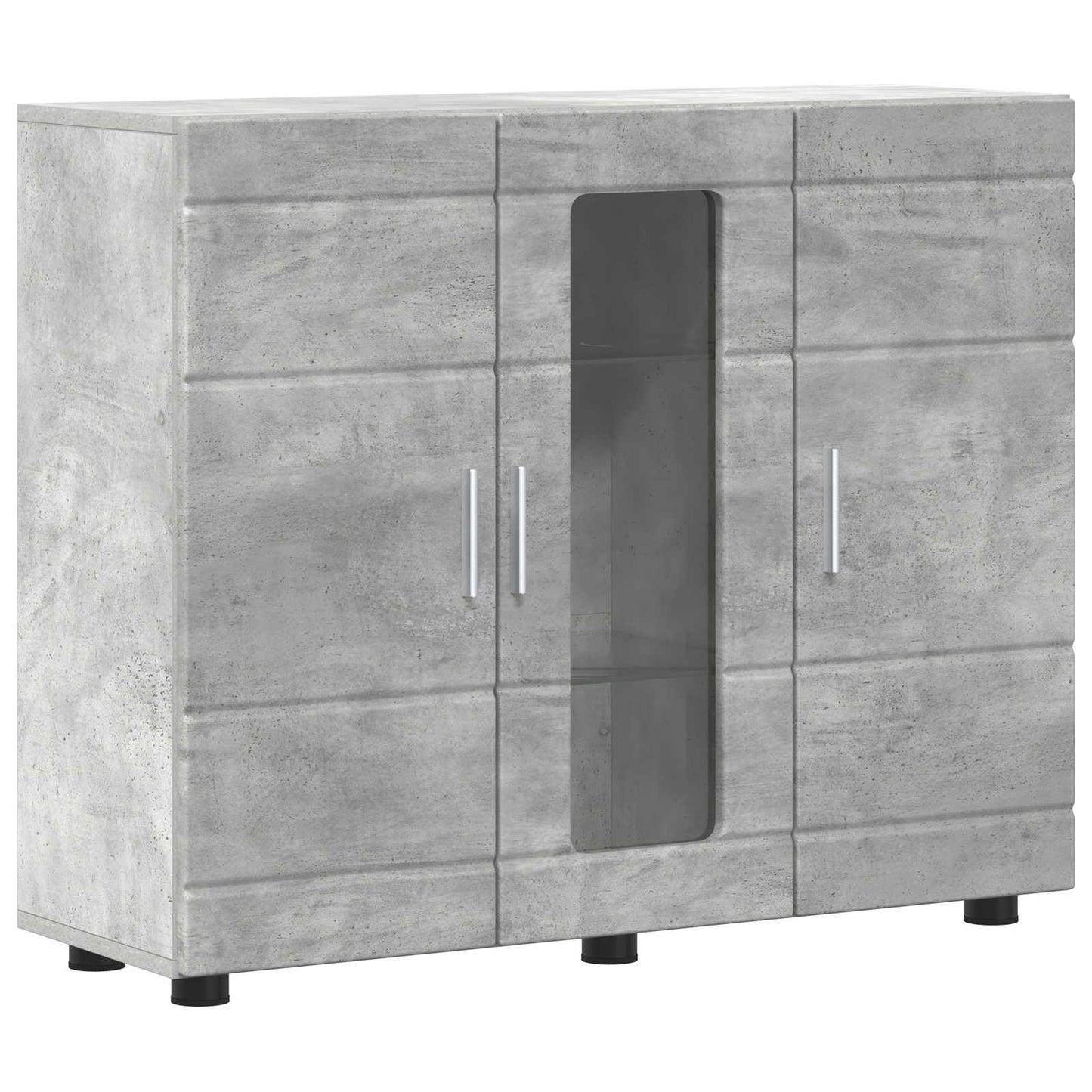 Tre skap Betonggrå 88,5 x 30,5 x 73 cm Konstruert tre
