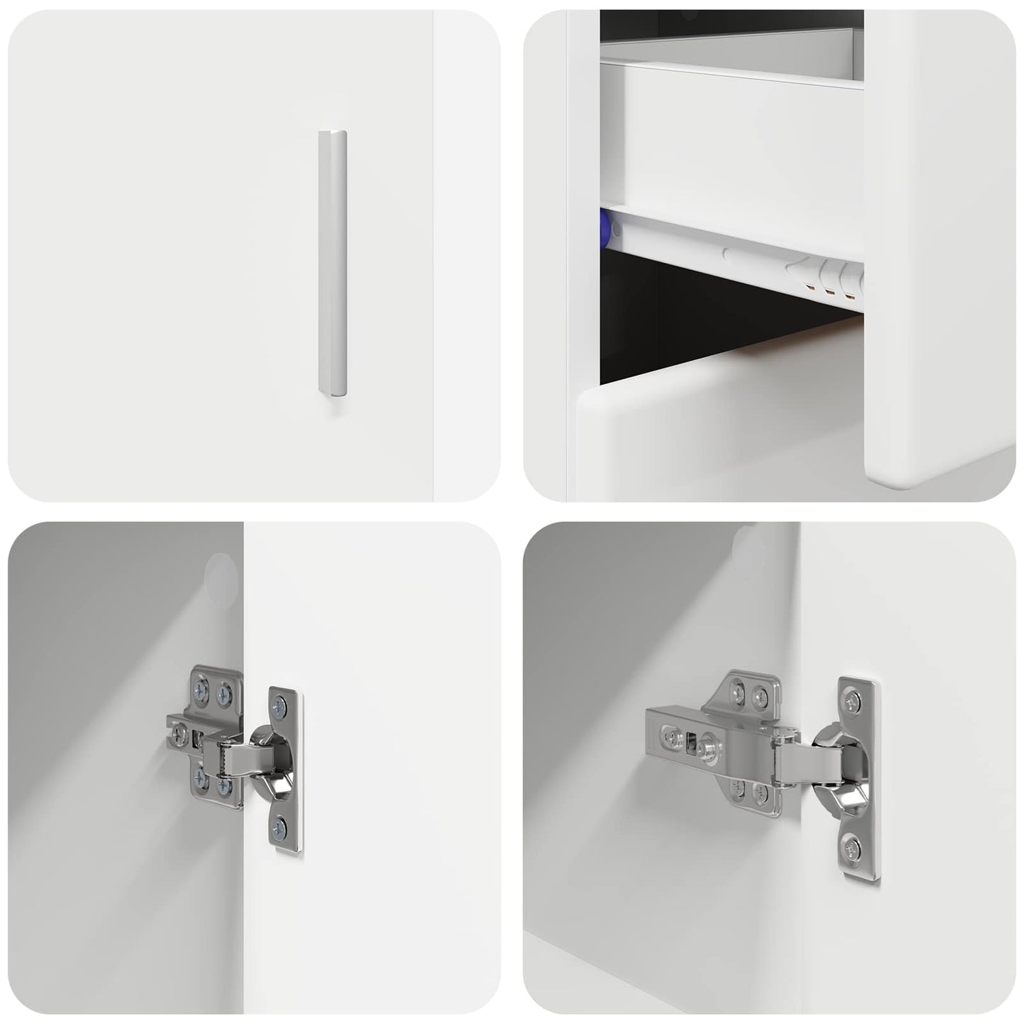 Serviesskap FLORIN 88,5 x 30,5 x 73 cm Hvit Konstruert tre