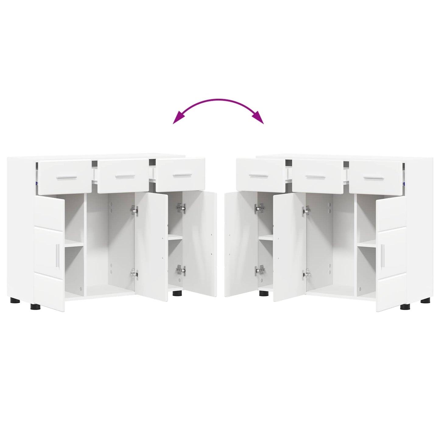 Serviesskap FLORIN 88,5 x 30,5 x 73 cm Hvit Konstruert tre