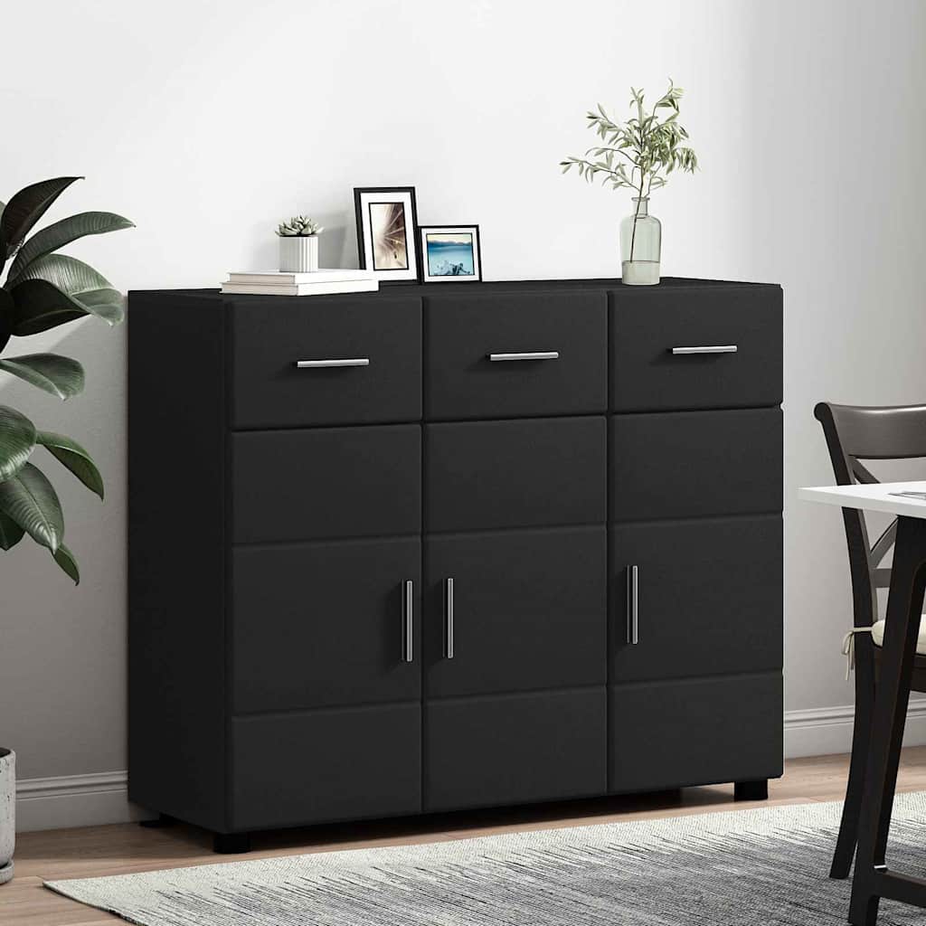 Serviesskap FLORIN 88,5 x 30,5 x 73 cm Svart Konstruert tre