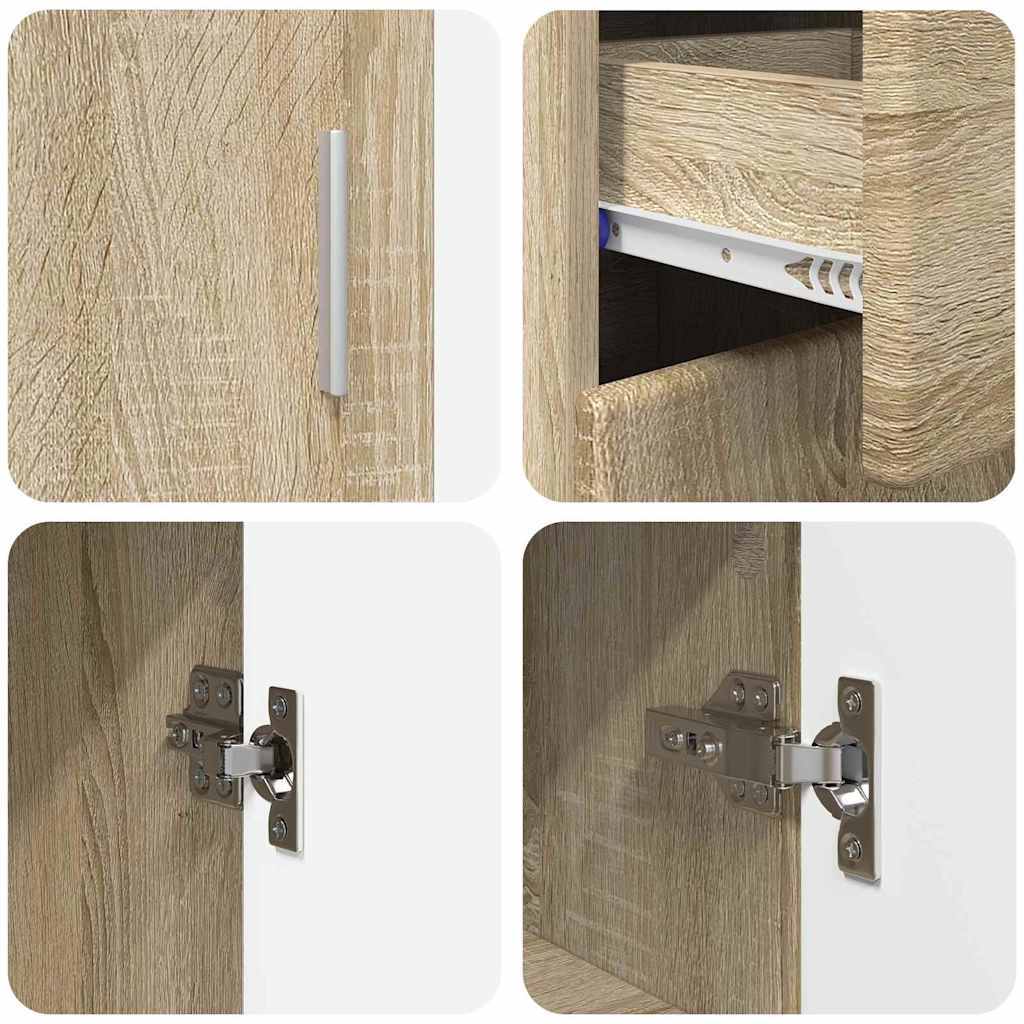 Serviesskap med hylle FLORIN Sonoma eik 88,5 x 30,5 x 73 cm