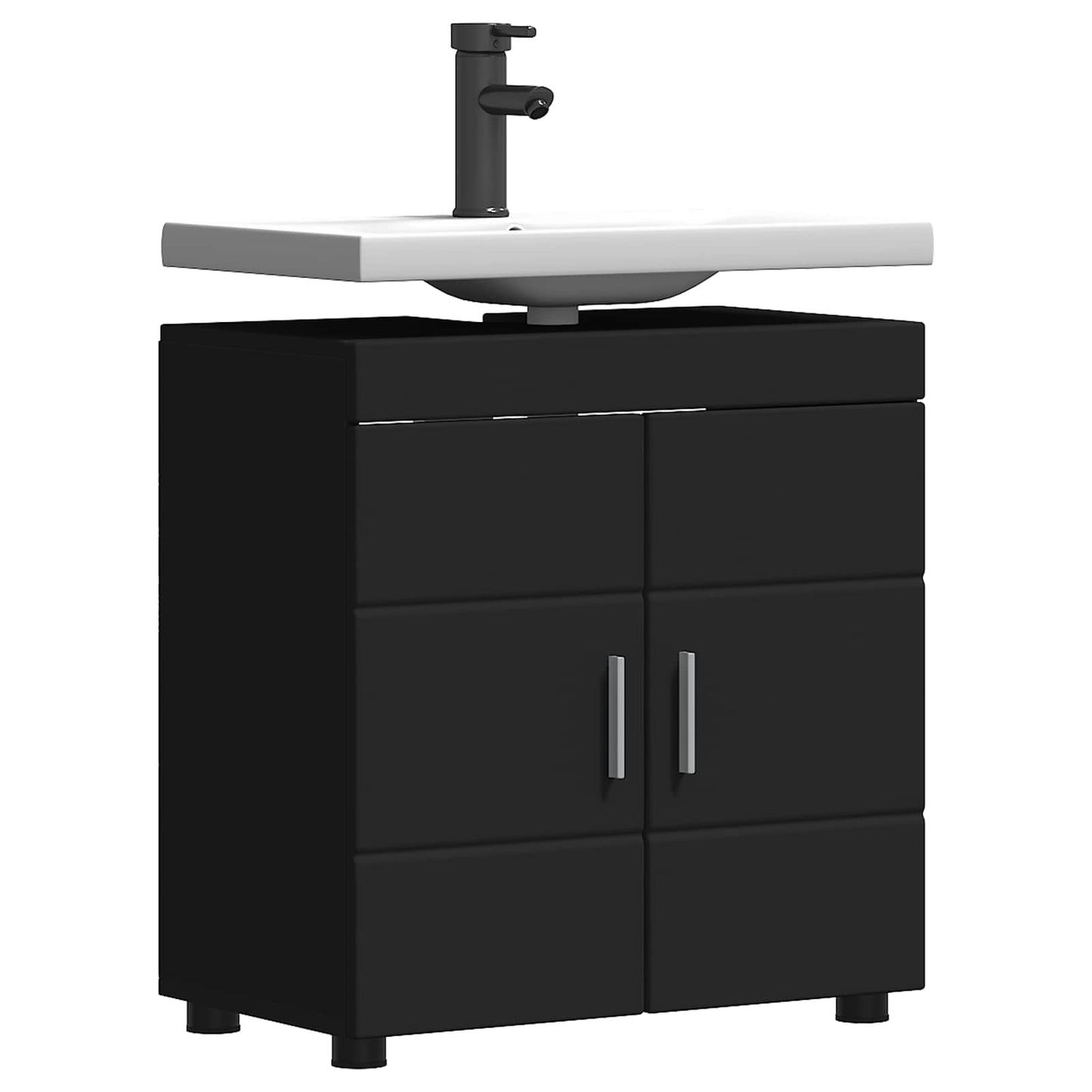 Baderomsskapsett TULUM Svart 60 x 34 x 63 cm Konstruert tre