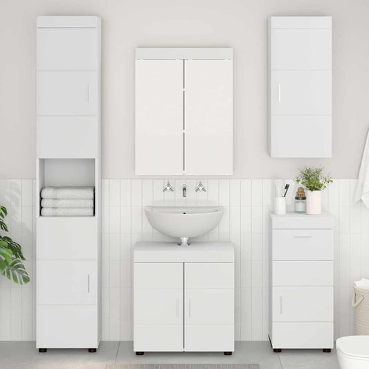 Baderom veggskap TULUM Hvit 37 x 24,5 x 86 cm Konstruert tre