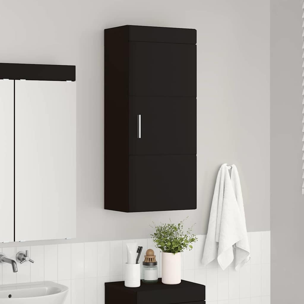 Baderom veggskap TULUM Svart 37 x 24,5 x 86 cm Konstruert tre