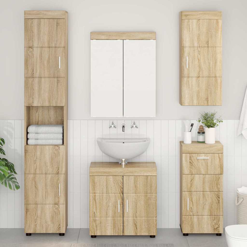 Baderom veggskap med hylle TULUM Sonoma eik 37 x 24,5 x 86 cm
