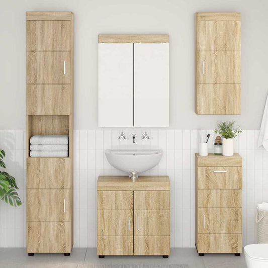 Baderom veggskap med hylle TULUM Sonoma eik 37 x 24,5 x 86 cm