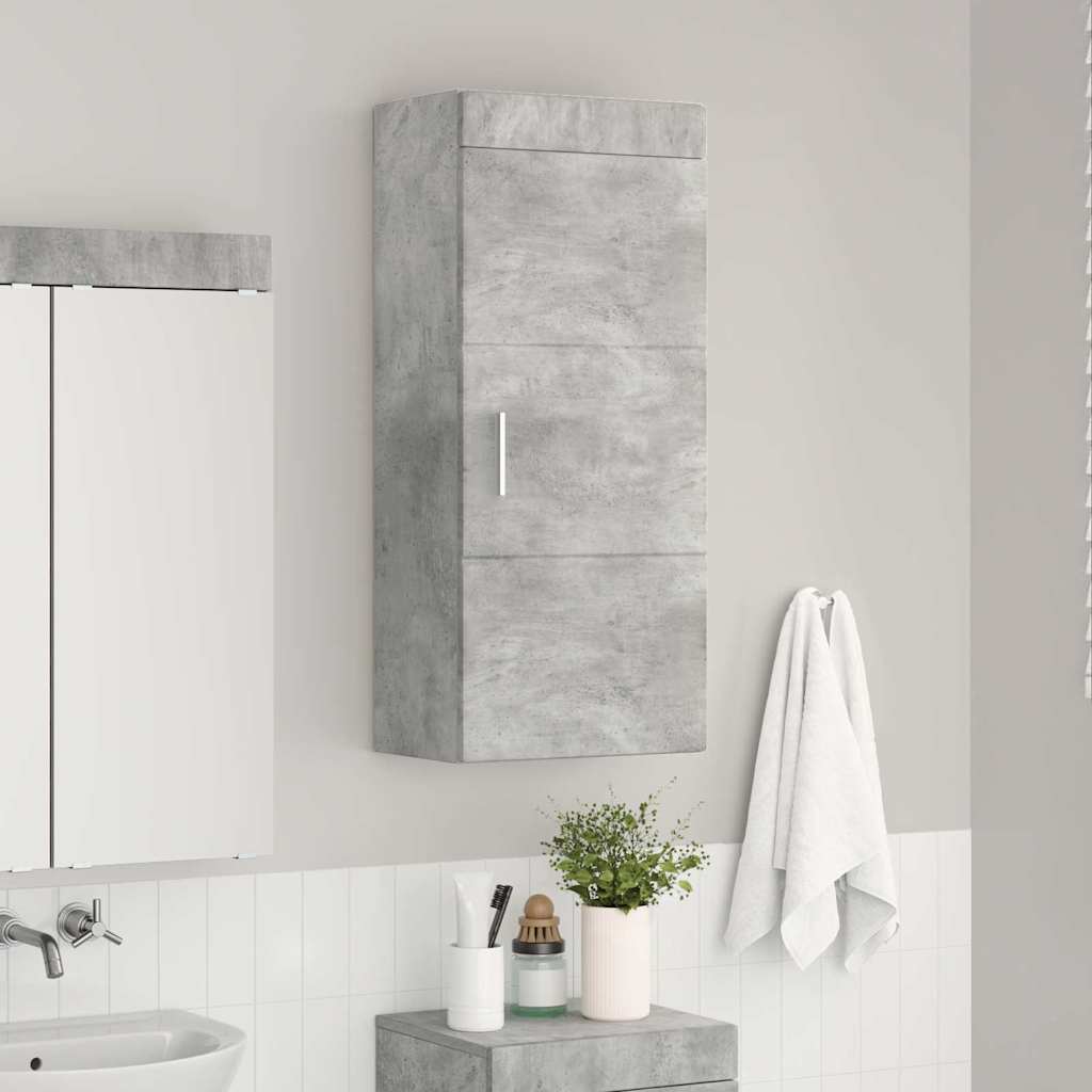 Baderom veggskap med hylle TULUM Betonggrå 37 x 24,5 x 86 cm
