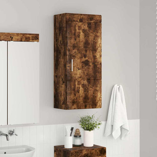Baderom veggskap med hylle TULUM Røkt eik 37 x 24,5 x 86 cm