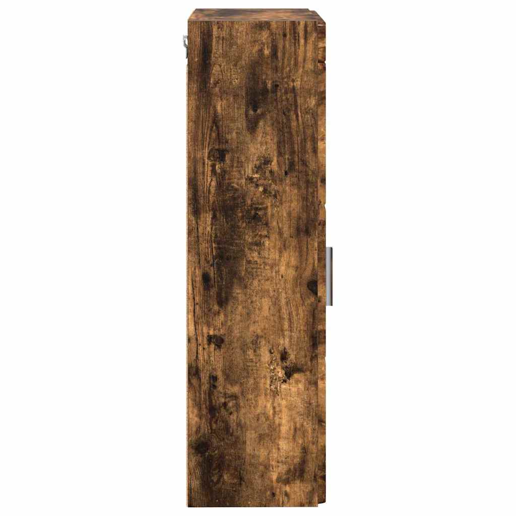 Baderom veggskap med hylle TULUM Røkt eik 37 x 24,5 x 86 cm