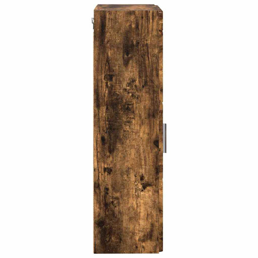 Baderom veggskap med hylle TULUM Røkt eik 37 x 24,5 x 86 cm