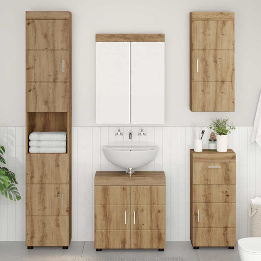 Baderom veggskap med hylle TULUM Artisan Eik 37 x 24,5 x 86 cm