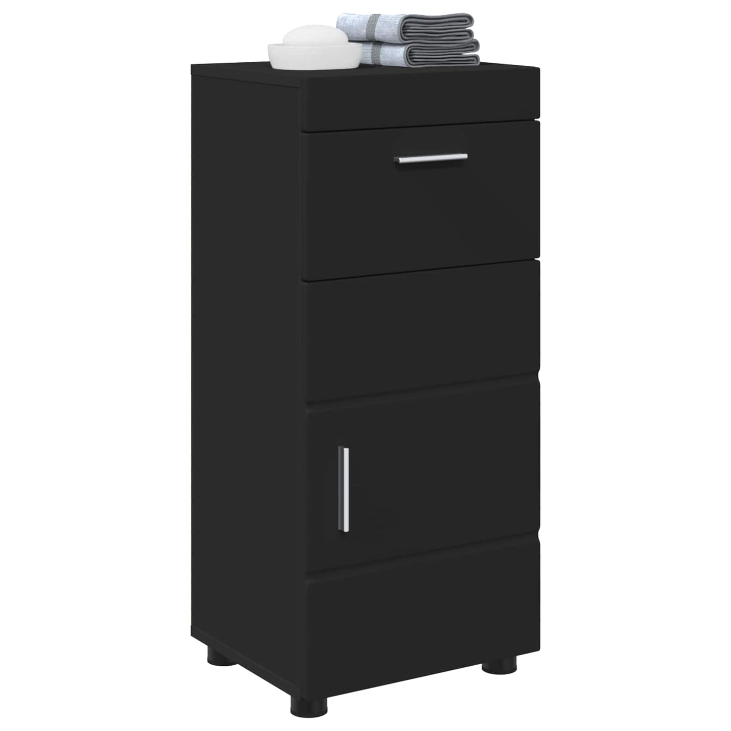 Baderomsskapsett TULUM Svart 37 x 31,5 x 82 cm Konstruert tre