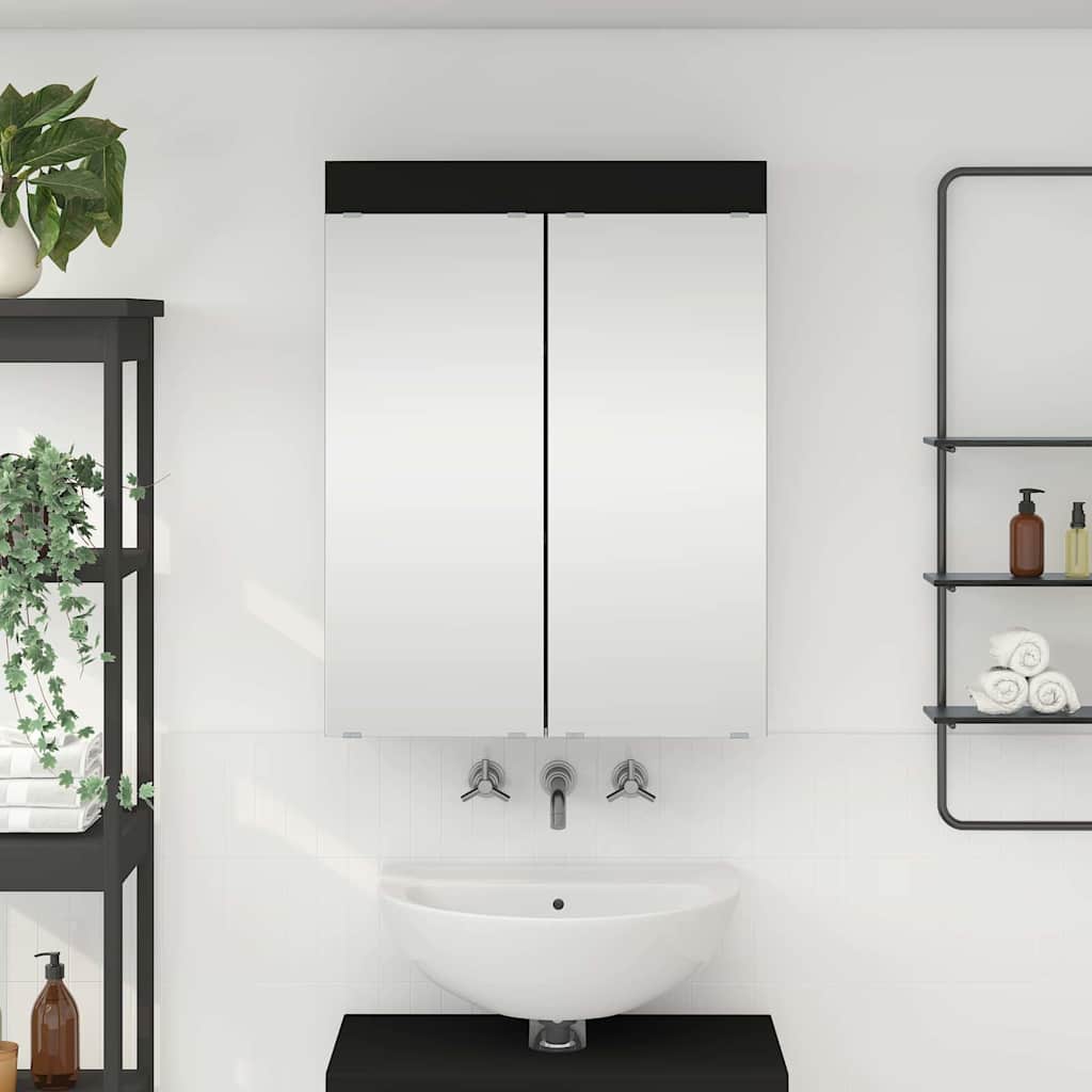 Baderomsspeilskap TULUM Svart 60 x 16,5 x 78 cm Konstruert tre