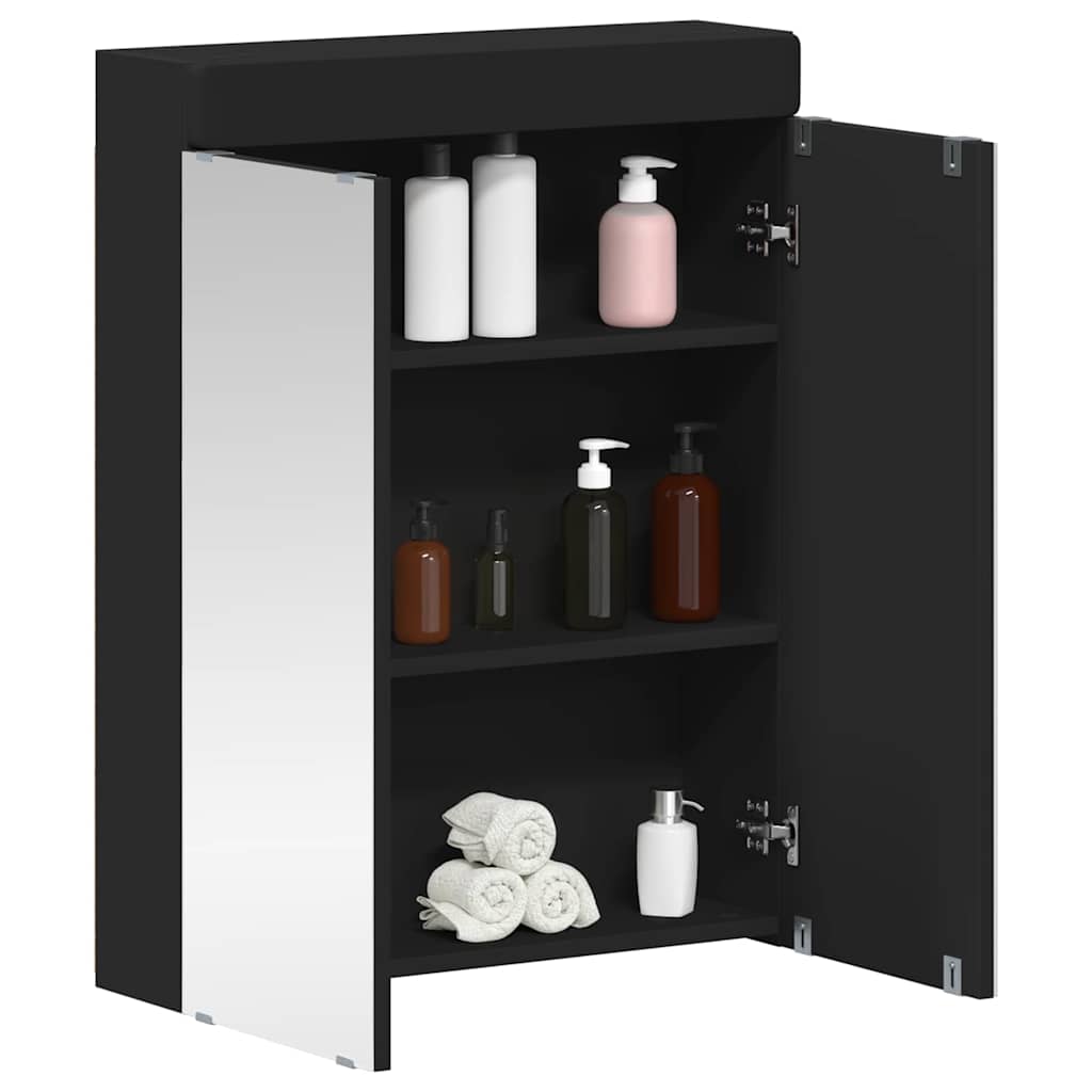 Baderomsspeilskap TULUM Svart 60 x 16,5 x 78 cm Konstruert tre