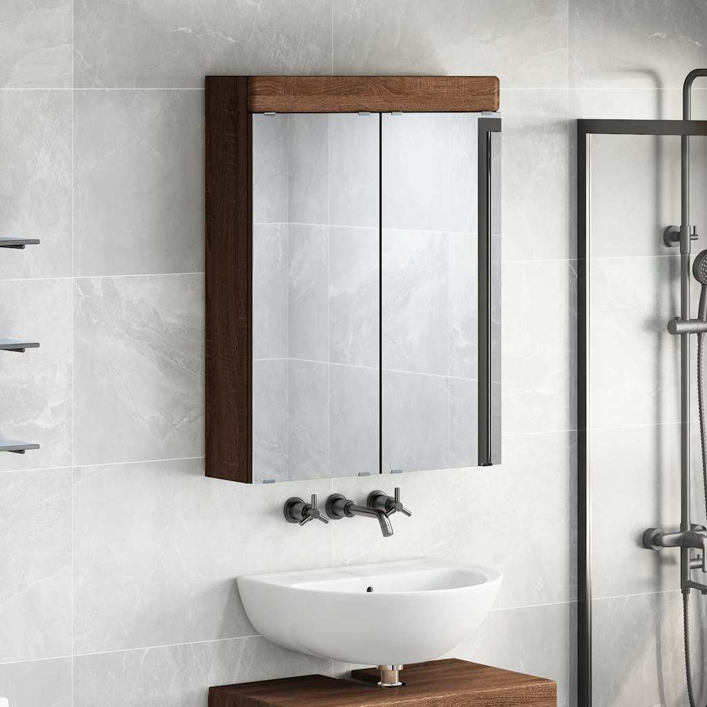 Baderomsspeilskap med hylle TULUM Brun Eik 60 x 16,5 x 78 cm