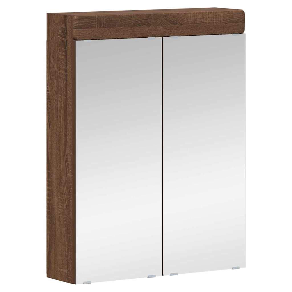 Baderomsspeilskap med hylle TULUM Brun Eik 60 x 16,5 x 78 cm