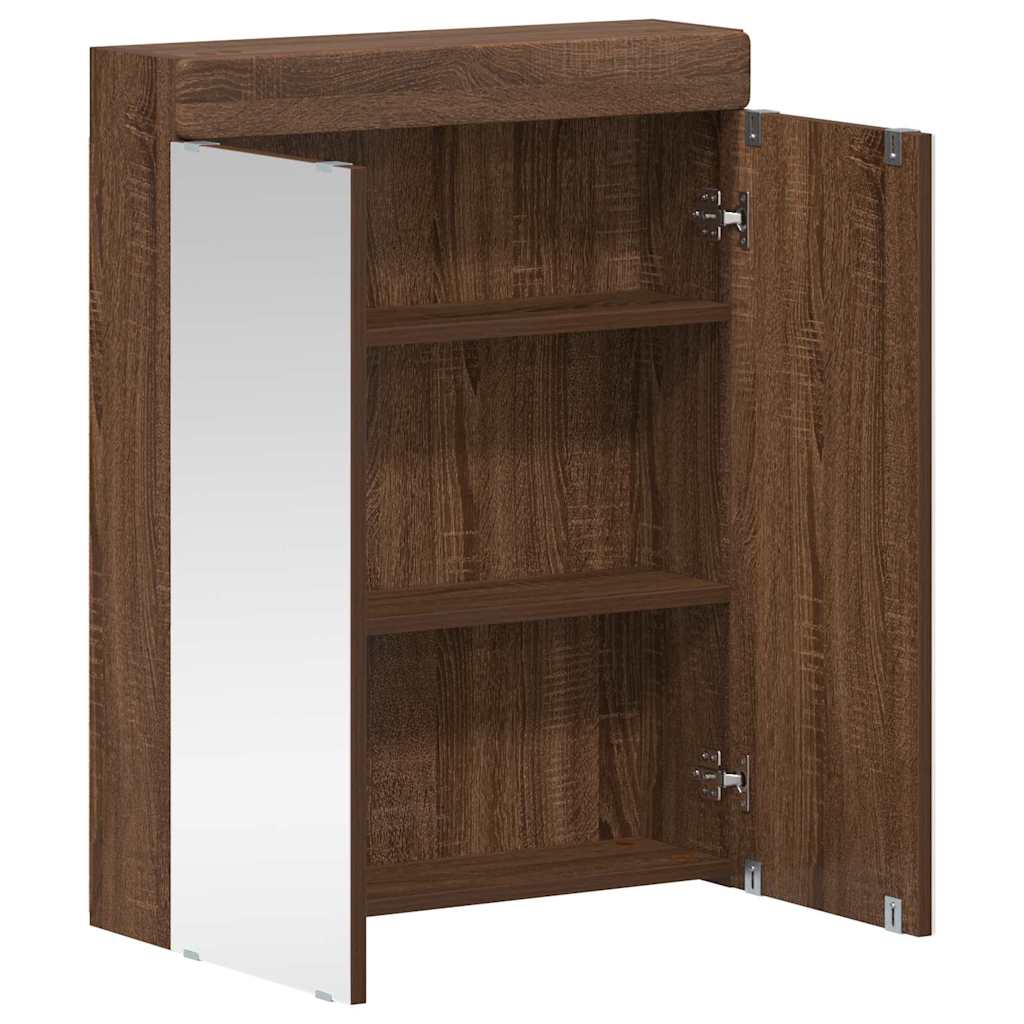 Baderomsspeilskap med hylle TULUM Brun Eik 60 x 16,5 x 78 cm