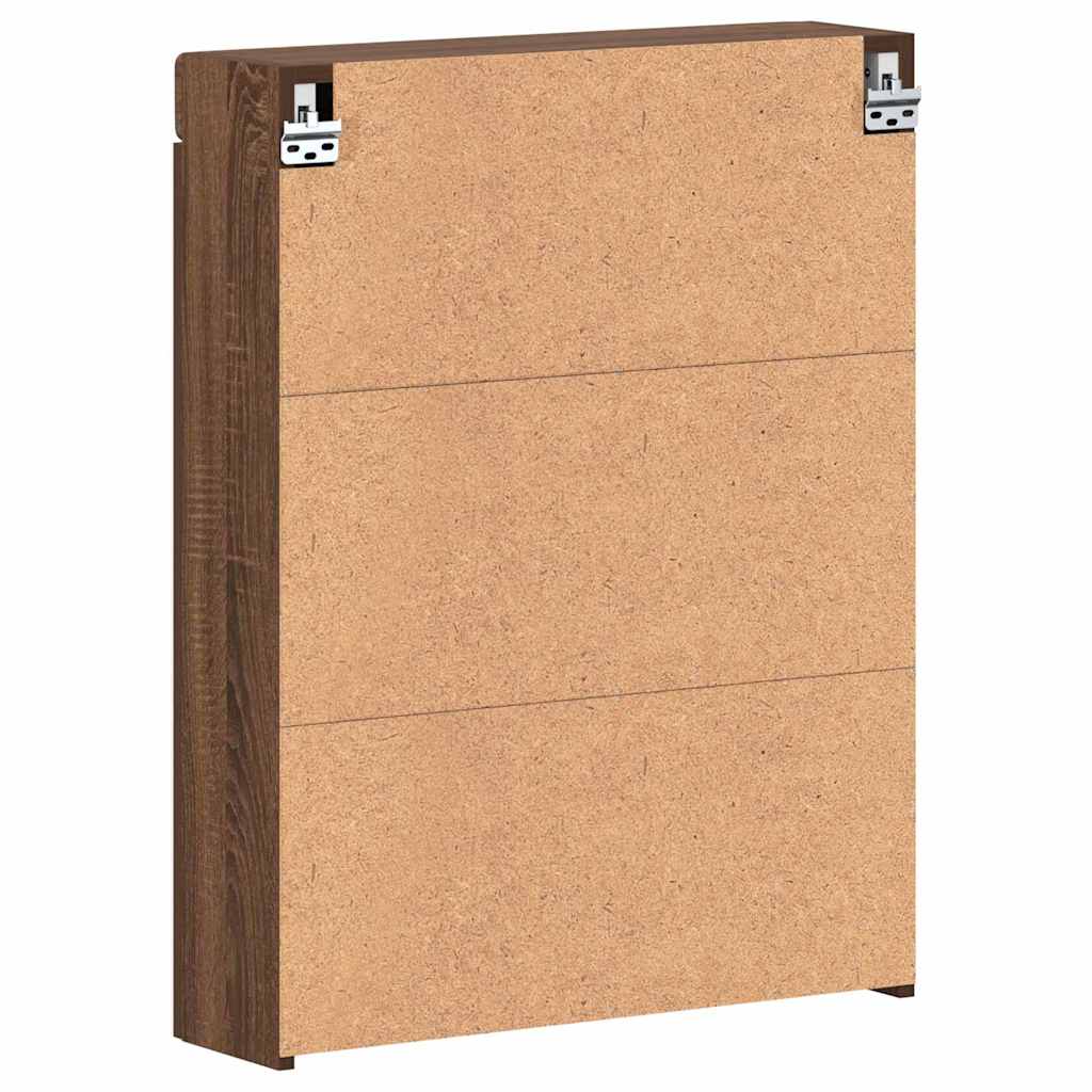 Baderomsspeilskap med hylle TULUM Brun Eik 60 x 16,5 x 78 cm