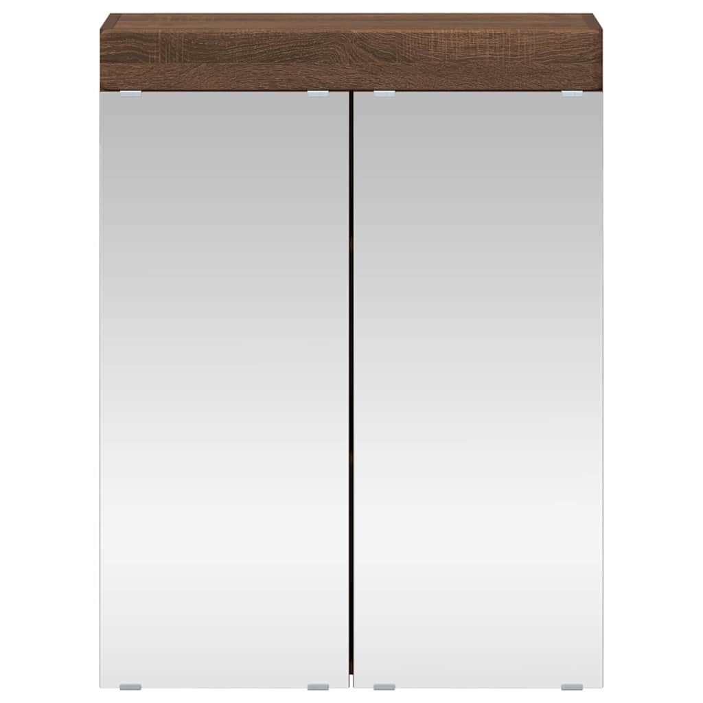 Baderomsspeilskap med hylle TULUM Brun Eik 60 x 16,5 x 78 cm