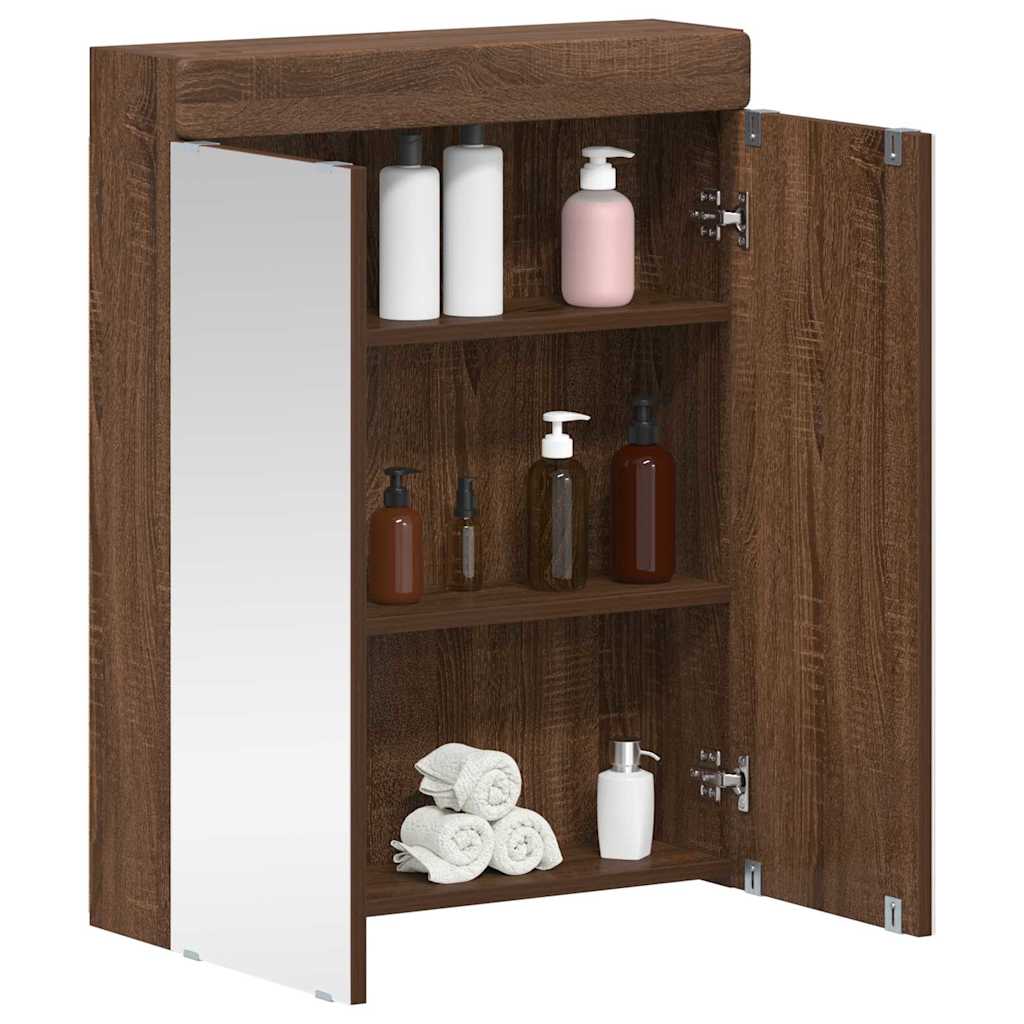 Baderomsspeilskap med hylle TULUM Brun Eik 60 x 16,5 x 78 cm