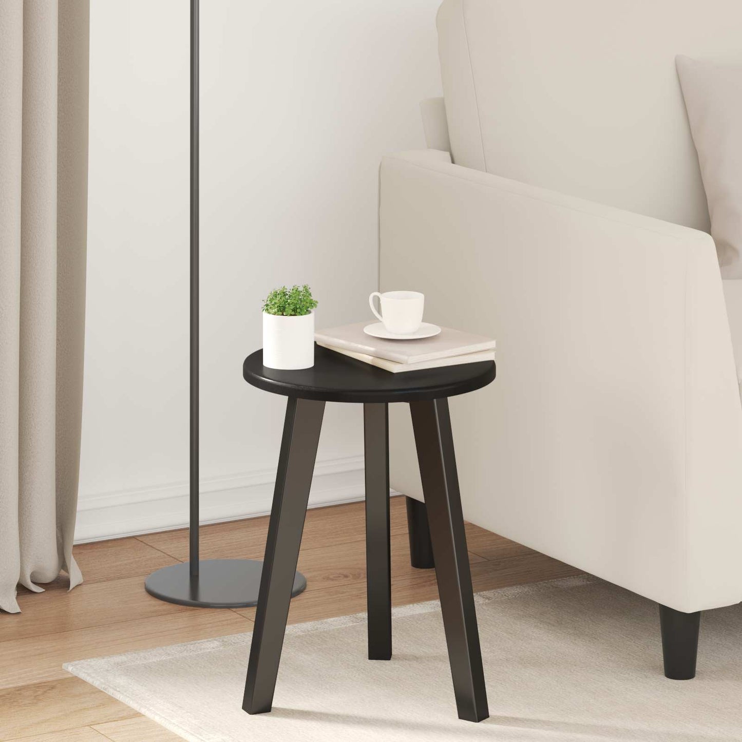 Bordplate Ø 30 x 1,5 cm Rund Konstruert tre Svart