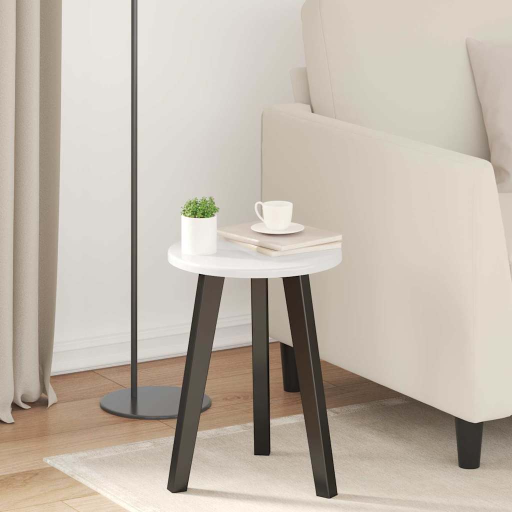 Bordplate Høyglans hvit Ø 30 x 1,5 cm Konstruert tre