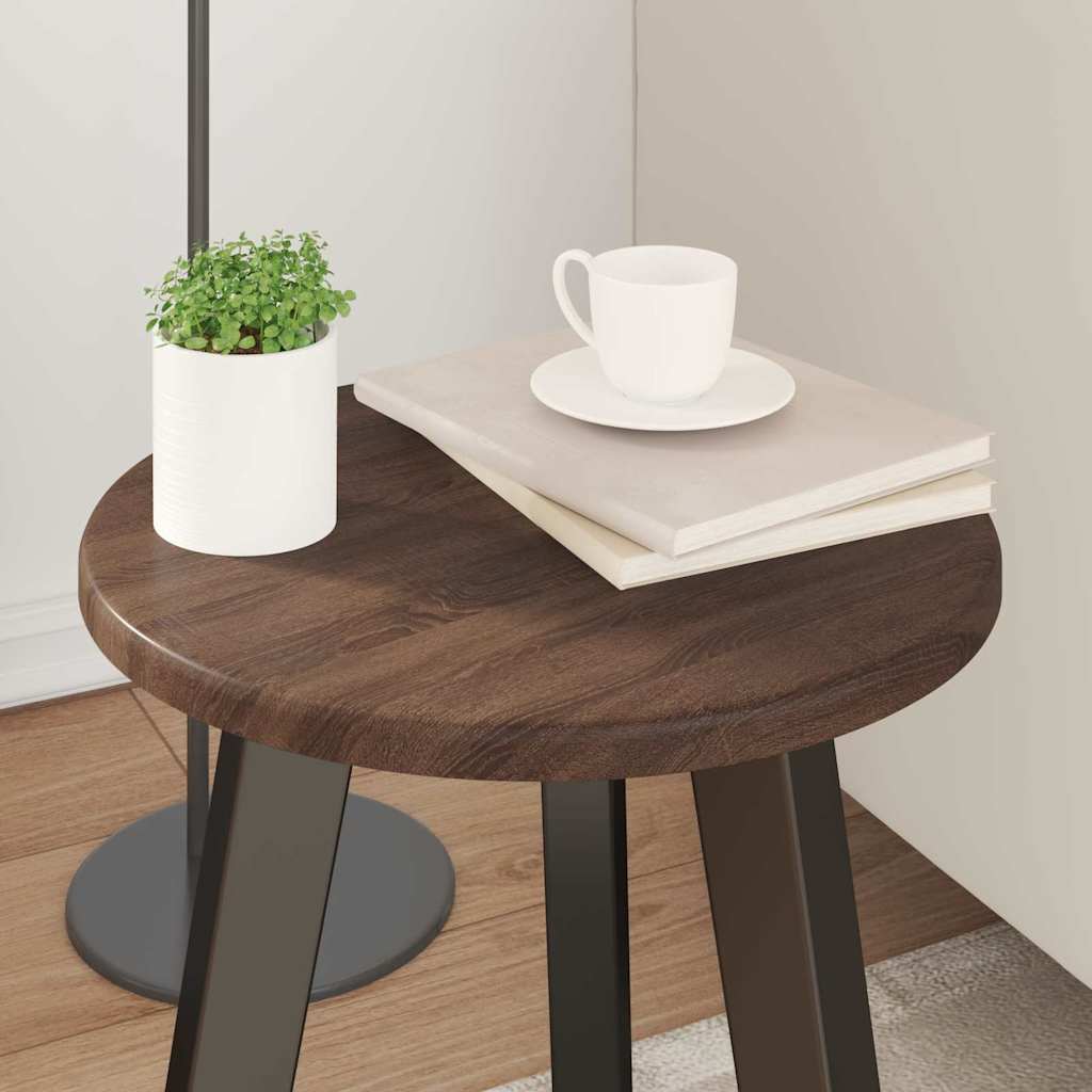 Bordplate brun eik Ø 30 x 1,5 cm Konstruert tre
