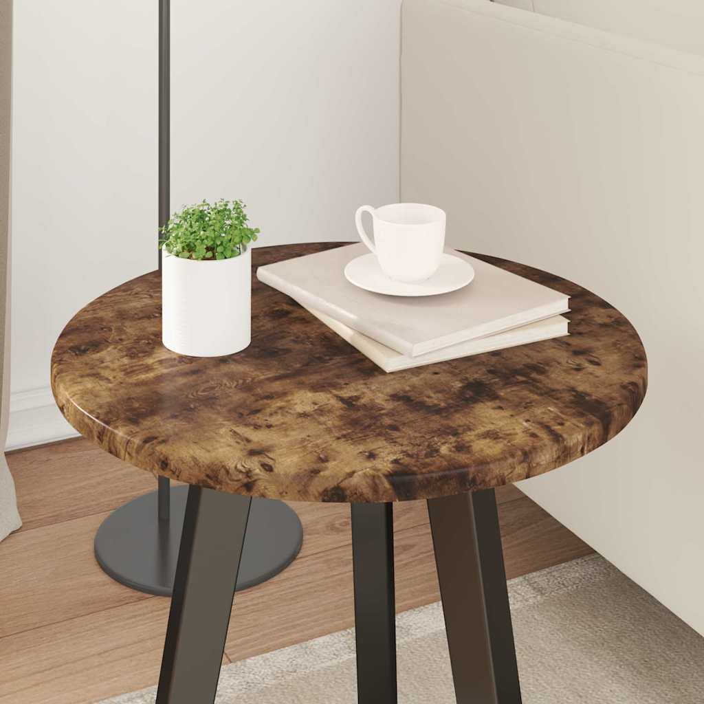 Bordplate Røkt eik Ø 40 x 1,5 cm Konstruert tre