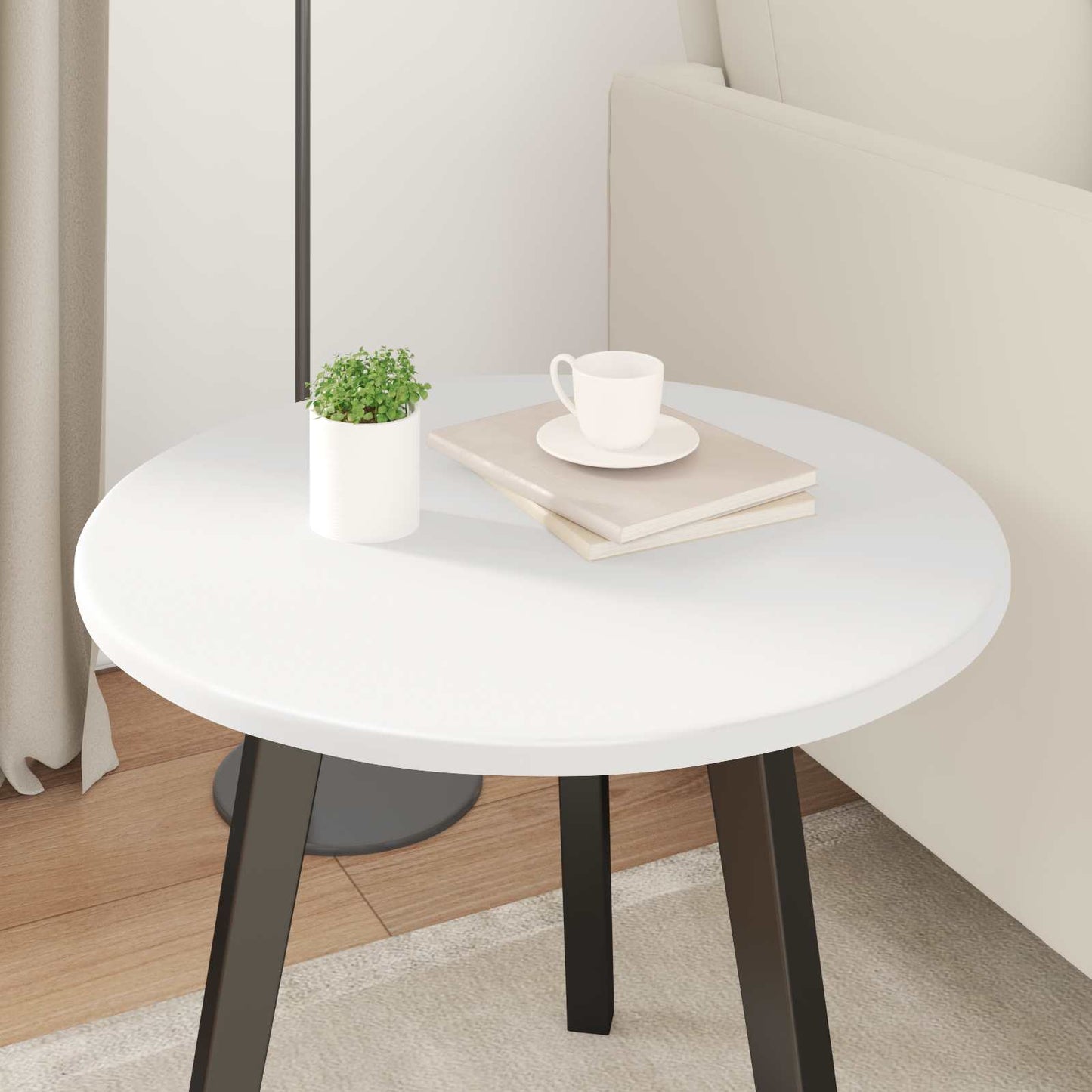 Bordplate Hvit Ø 50 x 1,5 cm Konstruert tre