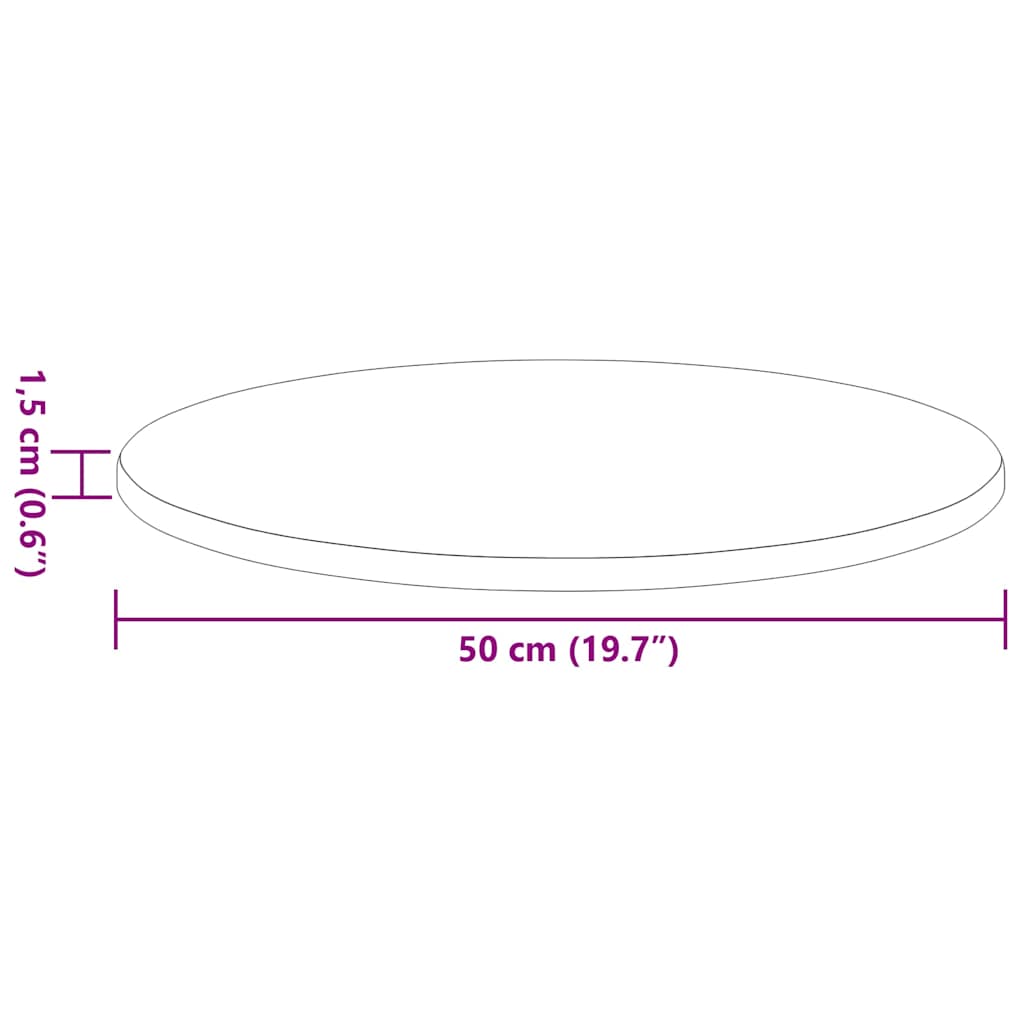 Bordplate Sonoma eik Ø 50 x 1,5 cm Konstruert tre