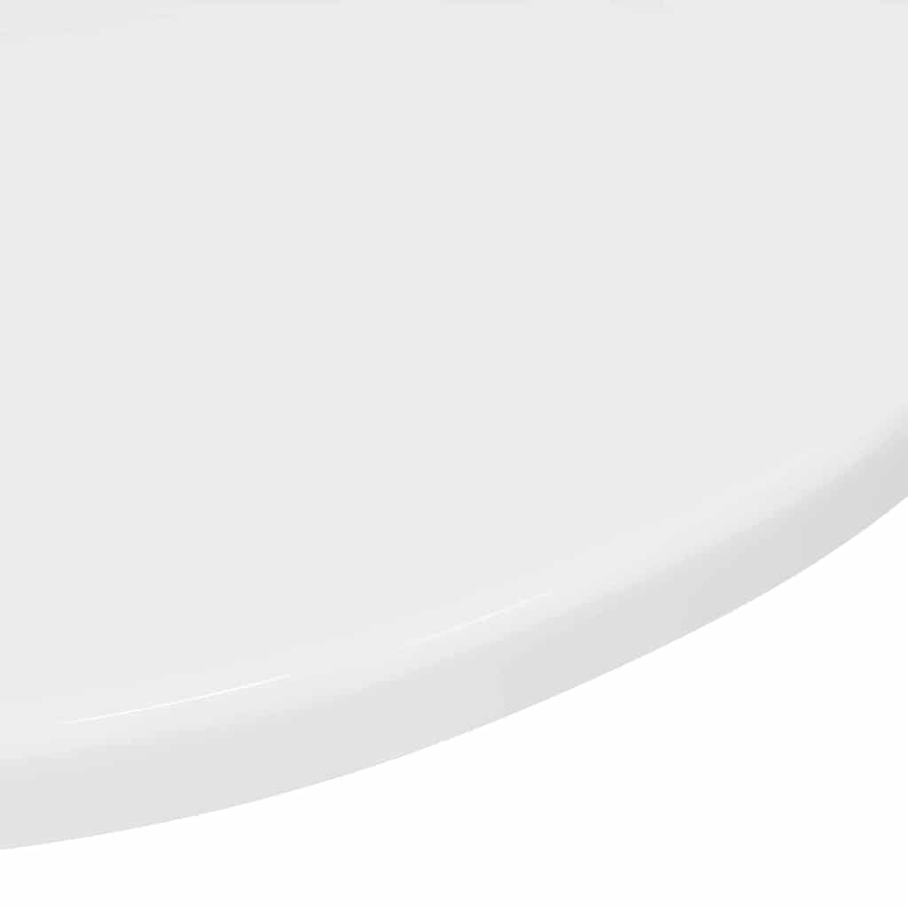 Bordplate Høyglans hvit Ø 50 x 1,5 cm Konstruert tre