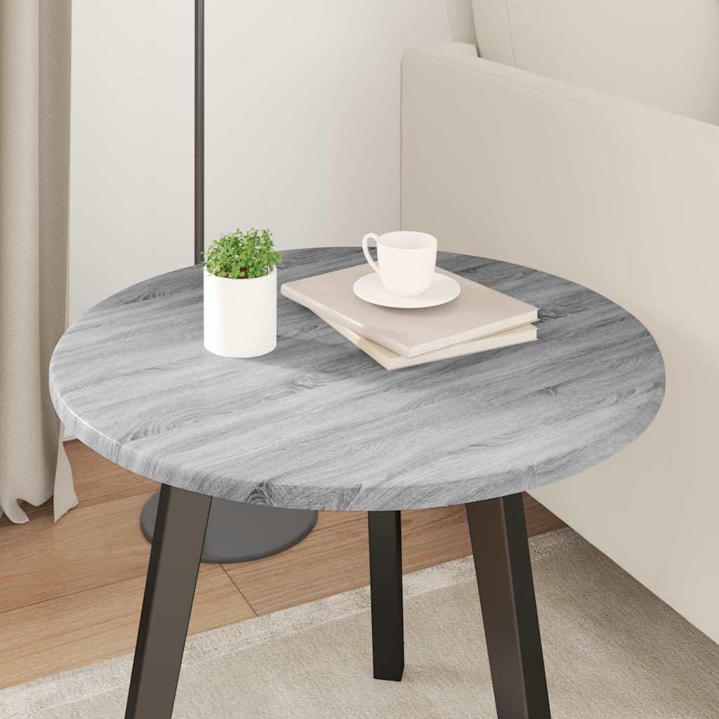 Bordplate Grå sonoma Ø 50 x 1,5 cm Konstruert tre